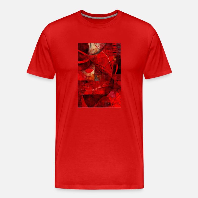 Fabric red pattern abstract - Männer Premium Bio T-Shirt - Rot