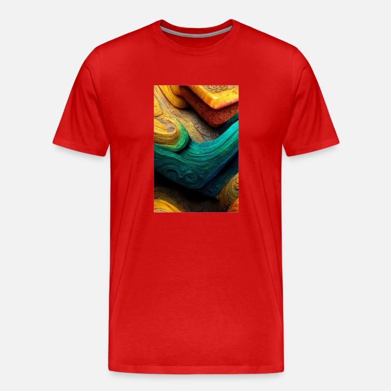Abstract 3D Surface Background - Männer Premium Bio T-Shirt - Rot