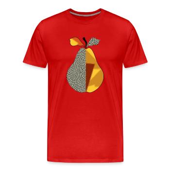 Poire - T-shirt bio Premium Homme - rouge - Devant - Damien (186cm)