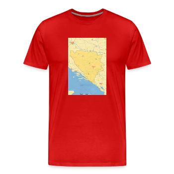 Bosnien und Herzegowina Karte - Männer Premium Bio T-Shirt - Rot - Vorne - Damien (186cm)