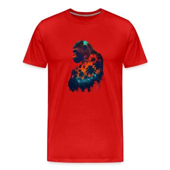 THE WILDLIFE KINGS - The Ape King 1 (Shape) - Männer Premium Bio T-Shirt - Rot - Vorne - Damien (186cm)