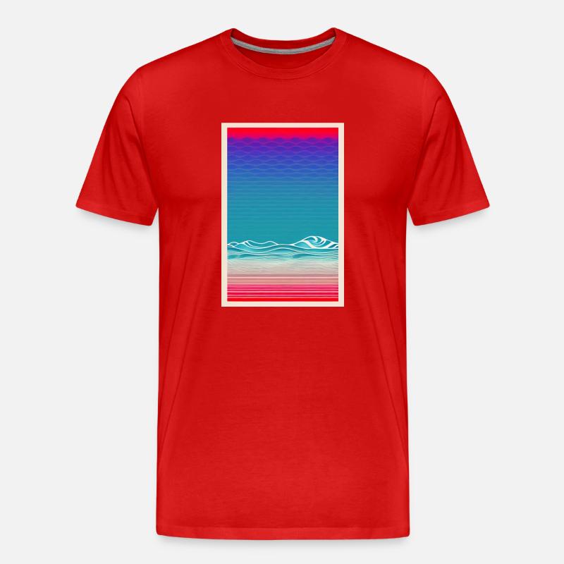 Blaue Stunde - Männer Premium Bio T-Shirt - Rot
