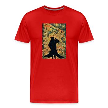Detective Freddy the Cat Poster - Men's Premium Organic T-Shirt - red - Front - Damien (186cm)