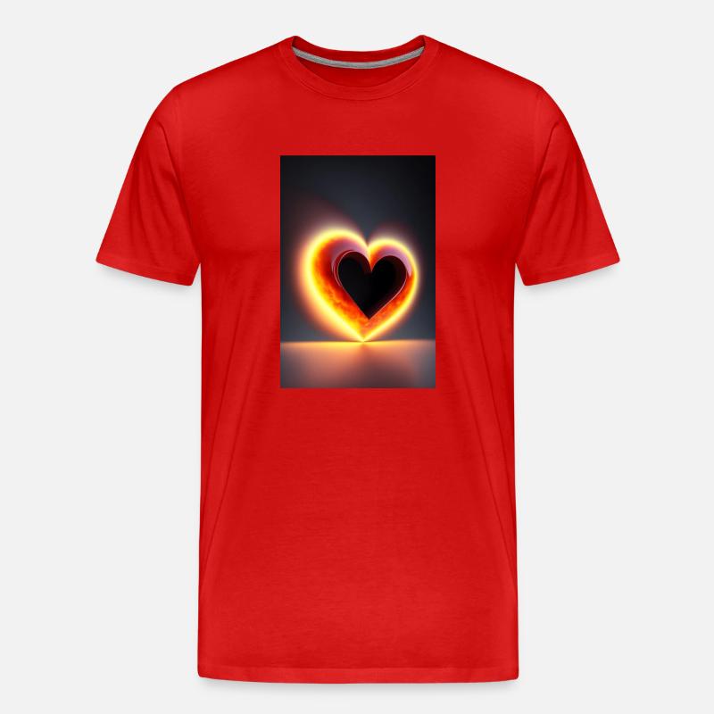 Licht Herz - Männer Premium Bio T-Shirt - Rot