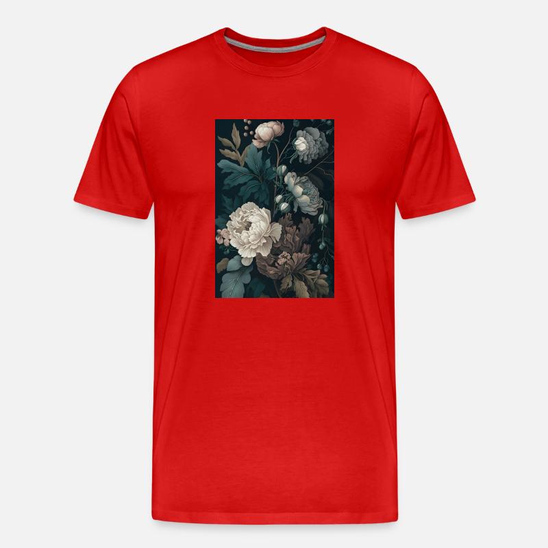 Blumen Gemälde 1 - Männer Premium Bio T-Shirt - Rot
