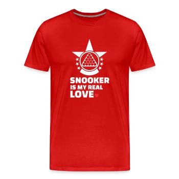 J’adore le snooker - T-shirt bio Premium Homme - rouge - Devant - Damien (186cm)