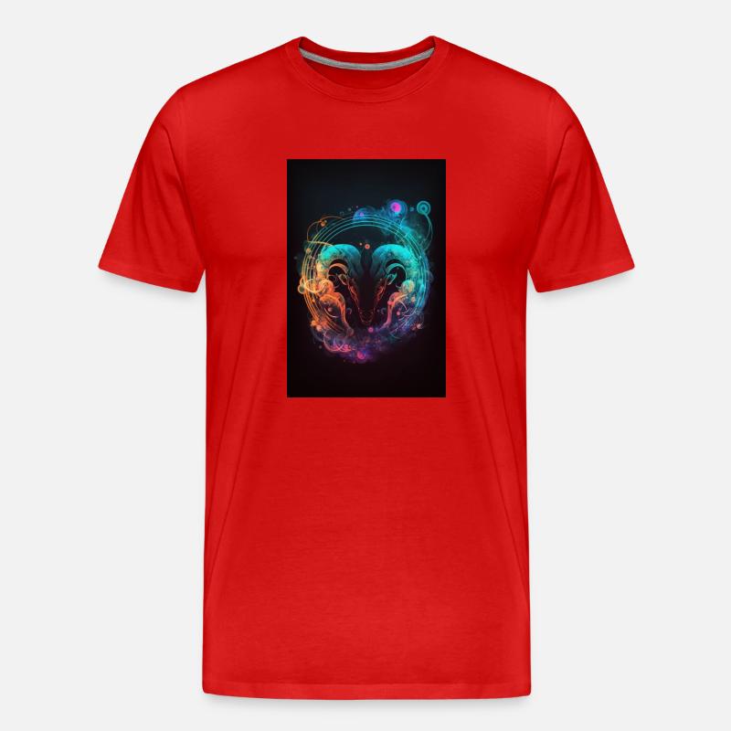 neon widder - Männer Premium Bio T-Shirt - Rot