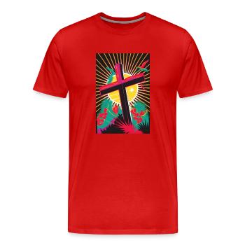 Christianisme Pâques Christ Don - T-shirt bio Premium Homme - rouge - Devant - Damien (186cm)
