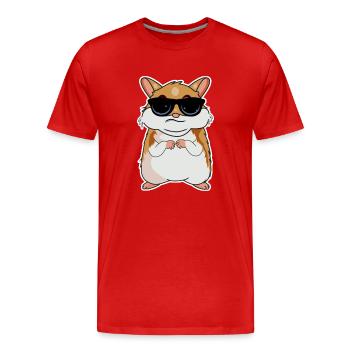 Hamster - T-shirt bio Premium Homme - rouge - Devant - Damien (186cm)