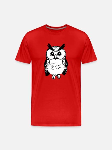 Cute owl - Men's Premium Organic T-Shirt - red