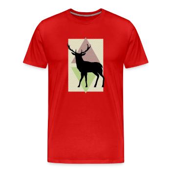 Deer - Men's Premium Organic T-Shirt - red - Front - Damien (186cm)