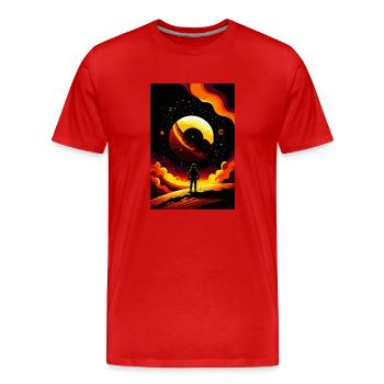 lost in space - T-shirt bio Premium Homme - rouge - Devant - Damien (186cm)