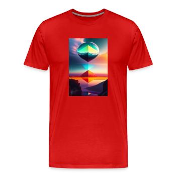 Magie und Farbe - Männer Premium Bio T-Shirt - Rot - Vorne - Damien (186cm)