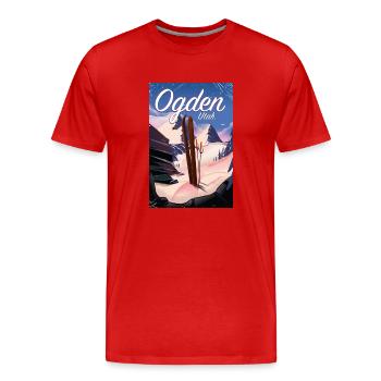 Affiche de ski Ogden Utah - T-shirt bio Premium Homme - rouge - Devant - Damien (186cm)