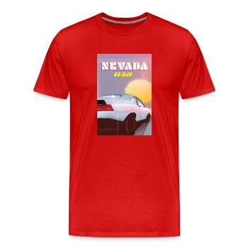 Nevada USA voiture classique - T-shirt bio Premium Homme - rouge - Devant - Damien (186cm)