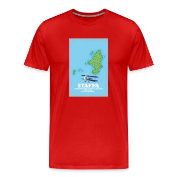 Carte de Staffa Scotland - T-shirt bio Premium Homme - rouge - Devant - Damien (186cm)
