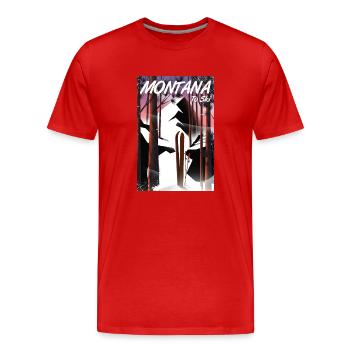 Montana Pour skier - T-shirt bio Premium Homme - rouge - Devant - Damien (186cm)