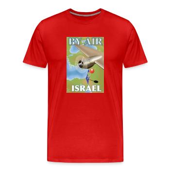 Par Air Israel Affiche de voyage - T-shirt bio Premium Homme - rouge - Devant - Damien (186cm)