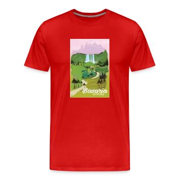 Affiche de voyage Braveria Allemagne - T-shirt bio Premium Homme - rouge - Devant - Damien (186cm)
