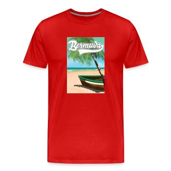 Affiche vacances aux Bermudes - T-shirt bio Premium Homme - rouge - Devant - Damien (186cm)