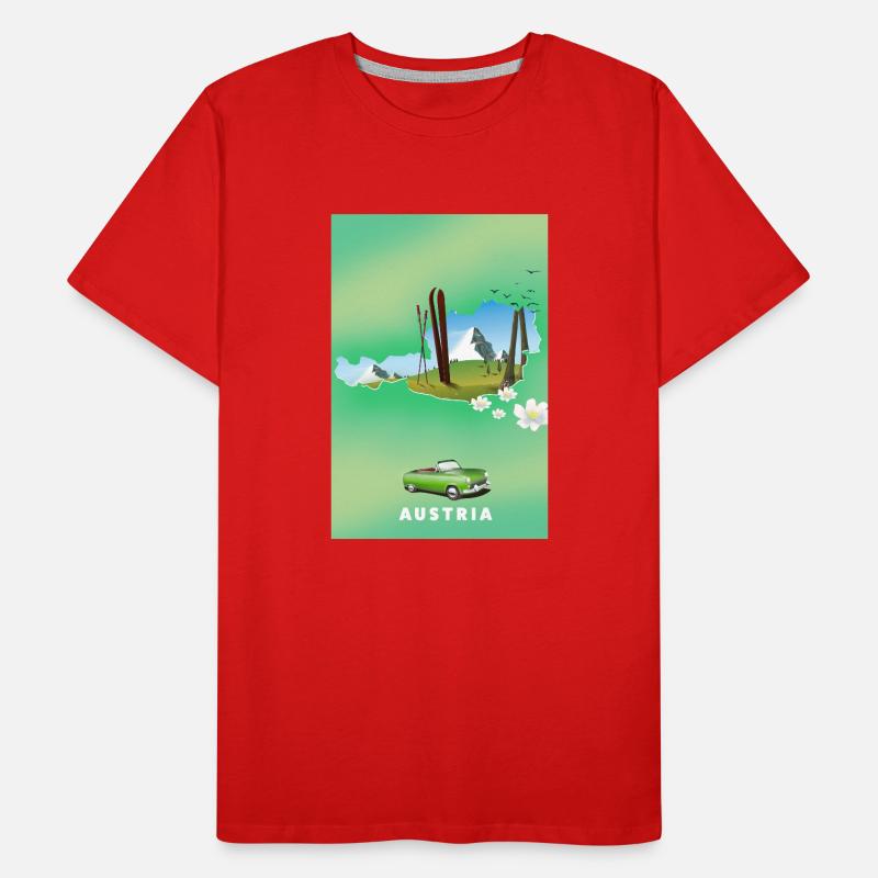 Autriche Affiche de ski T-shirt bio Premium Homme