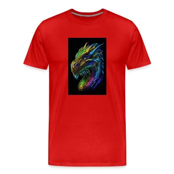 female dragon - Men's Premium Organic T-Shirt - red - Front - Damien (186cm)