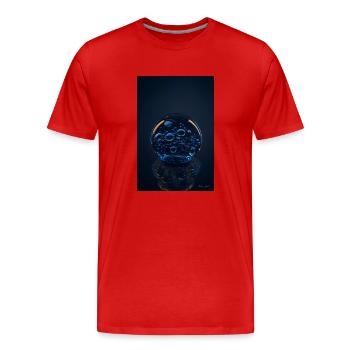 Blasen in einer Blase blau 1 - Männer Premium Bio T-Shirt - Rot - Vorne - Damien (186cm)