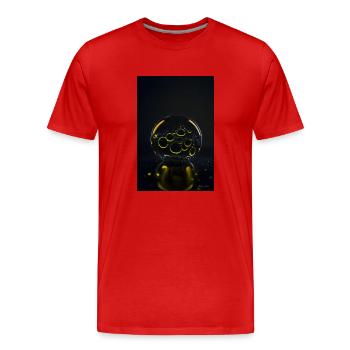 Blasen in einer Blase gelb 1 - Männer Premium Bio T-Shirt - Rot - Vorne - Damien (186cm)