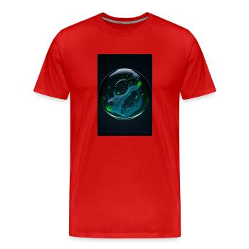 Wolken in einer Blase grün 1 - Männer Premium Bio T-Shirt - Rot - Vorne - Damien (186cm)