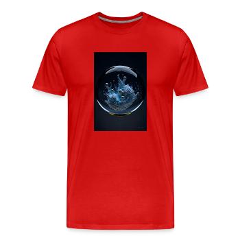 Wolken in einer Blase chrome 3 - Männer Premium Bio T-Shirt - Rot - Vorne - Damien (186cm)