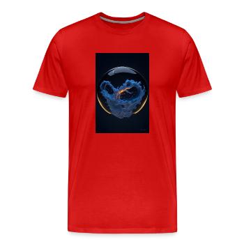 Wolken in einer Blase plasma 3 - Männer Premium Bio T-Shirt - Rot - Vorne - Damien (186cm)