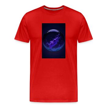 Wolken in einer Blase lila2 - Männer Premium Bio T-Shirt - Rot - Vorne - Damien (186cm)