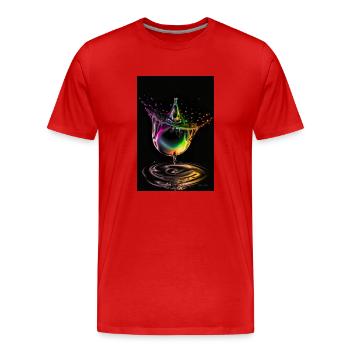 Gouttes néon 2 - T-shirt bio Premium Homme - rouge - Devant - Damien (186cm)