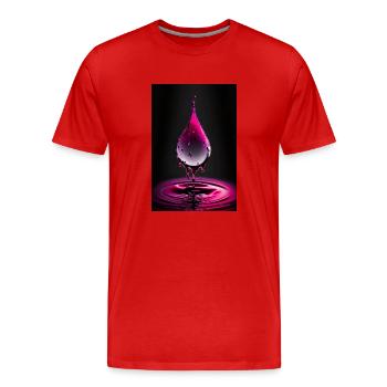 Gouttes magenta 4 - T-shirt bio Premium Homme - rouge - Devant - Damien (186cm)