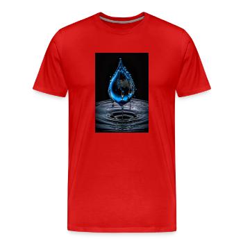 Gouttes bleues 2 - T-shirt bio Premium Homme - rouge - Devant - Damien (186cm)