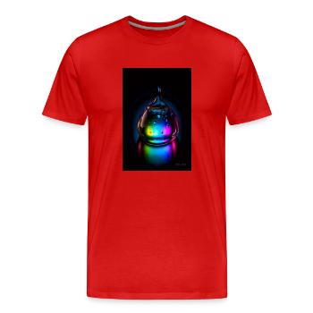 Gouttes néon 5 - T-shirt bio Premium Homme - rouge - Devant - Damien (186cm)