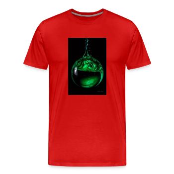 Gouttes vertes 5 - T-shirt bio Premium Homme - rouge - Devant - Damien (186cm)