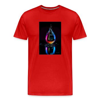 Gouttes néon 7 - T-shirt bio Premium Homme - rouge - Devant - Damien (186cm)