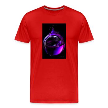 Gouttes violettes 6 - T-shirt bio Premium Homme - rouge - Devant - Damien (186cm)
