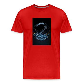 Kaos in einer Blase chrome 2 - Männer Premium Bio T-Shirt - Rot - Vorne - Damien (186cm)