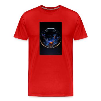 Kaos in einer Blase plasma 2 - Männer Premium Bio T-Shirt - Rot - Vorne - Damien (186cm)
