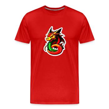 Drache - Männer Premium Bio T-Shirt - Rot - Vorne - Damien (186cm)