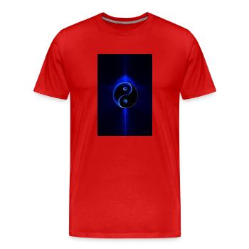 Yin Yang blau 1 - Männer Premium Bio T-Shirt - Rot - Vorne - Damien (186cm)