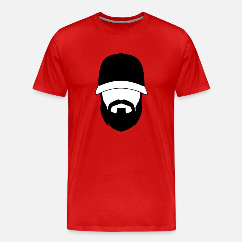 Mann mit Bart - Männer Premium Bio T-Shirt - Rot