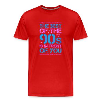 90s 90s nineties best of 90s - Men's Premium Organic T-Shirt - red - Front - Damien (186cm)