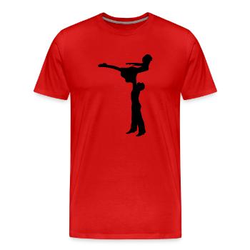 Dancing Dance Music - Men's Premium Organic T-Shirt - red - Front - Damien (186cm)