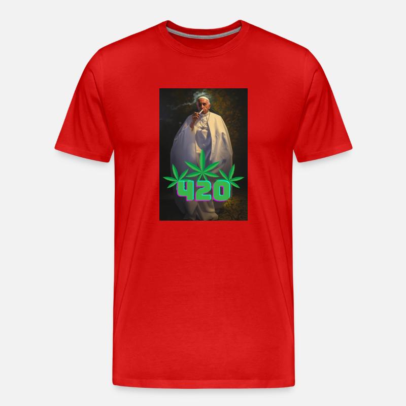 420 Pope - Männer Premium Bio T-Shirt - Rot