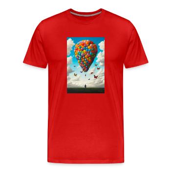 Ballooning - Men's Premium Organic T-Shirt - red - Front - Damien (186cm)
