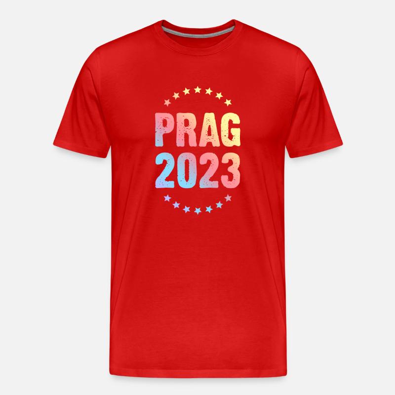 Prag 2023 - Männer Premium Bio T-Shirt - Rot