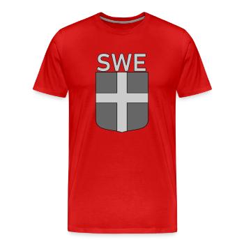 DEU Taktischer Schild - Männer Premium Bio T-Shirt - Rot - Vorne - Damien (186cm)